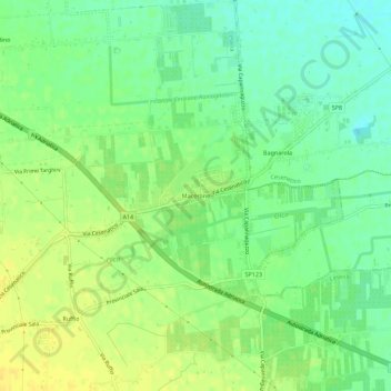 Mappa topografica Macerone, altitudine, rilievo