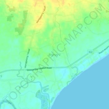 Mappa topografica Bignay 2, altitudine, rilievo