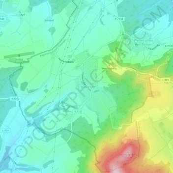Mappa topografica Schörzingen, altitudine, rilievo