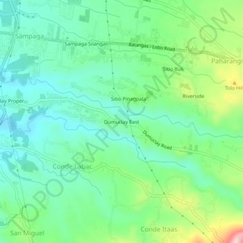 Mappa topografica Dumuclay East, altitudine, rilievo