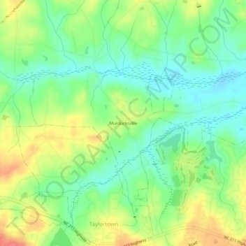Mappa topografica Murdocksville, altitudine, rilievo