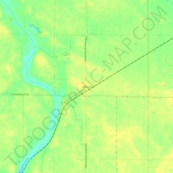 Mappa topografica Asbury, altitudine, rilievo