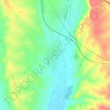 Mappa topografica Tayakadın, altitudine, rilievo