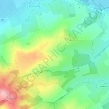 Mappa topografica Pris, altitudine, rilievo
