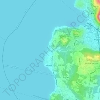 Mappa topografica Cerro, altitudine, rilievo