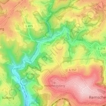 Mappa topografica Hasten, altitudine, rilievo