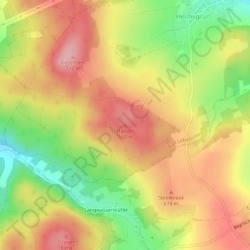 Mappa topografica Häslich, altitudine, rilievo