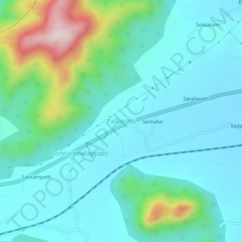 Mappa topografica Pallapatti, altitudine, rilievo