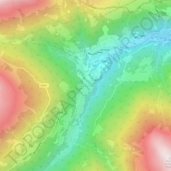 Mappa topografica San Carlo, altitudine, rilievo