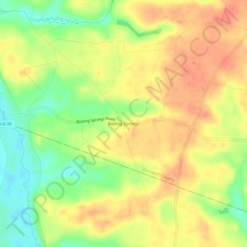 Mappa topografica Boiling Springs, altitudine, rilievo