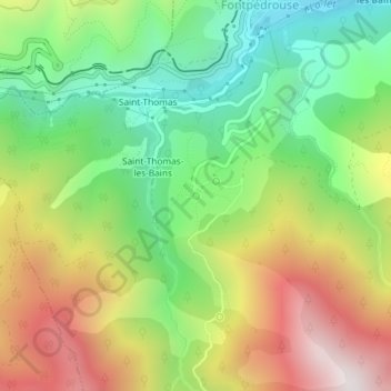 Mappa topografica La Font, altitudine, rilievo