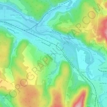 Mappa topografica Le Voyen, altitudine, rilievo