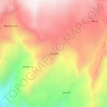 Mappa topografica Sihuincha, altitudine, rilievo