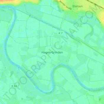 Mappa topografica Hagen-Grinden, altitudine, rilievo