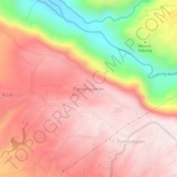 Mappa topografica Panampawan, altitudine, rilievo