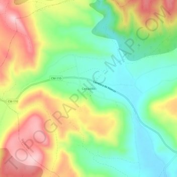 Mappa topografica Cercadillo, altitudine, rilievo