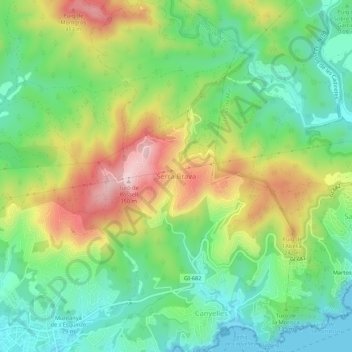 Mappa topografica Serra Brava, altitudine, rilievo