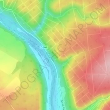 Mappa topografica Site d'escalade de Maron, altitudine, rilievo