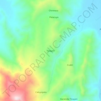 Mappa topografica Tinajani, altitudine, rilievo