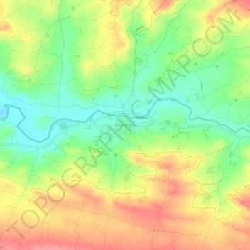 Mappa topografica Montgai, altitudine, rilievo