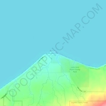 Mappa topografica Little Girl's Point, altitudine, rilievo