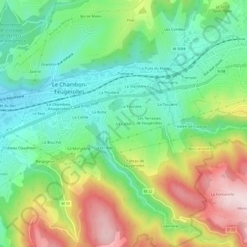 Mappa topografica Le Cadet, altitudine, rilievo