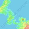 Mappa topografica Lennox Island, altitudine, rilievo