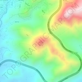 Mappa topografica Cerro de los Cielos, altitudine, rilievo