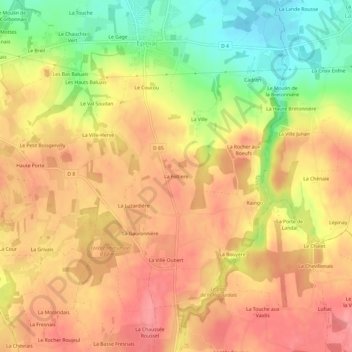 Mappa topografica La Foltiere, altitudine, rilievo