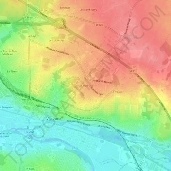 Mappa topografica Les Mabilats, altitudine, rilievo