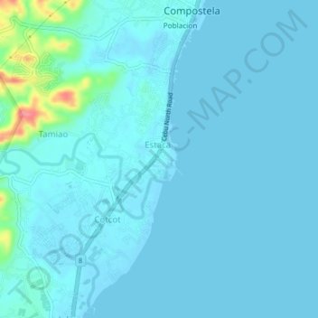 Mappa topografica Estaca, altitudine, rilievo