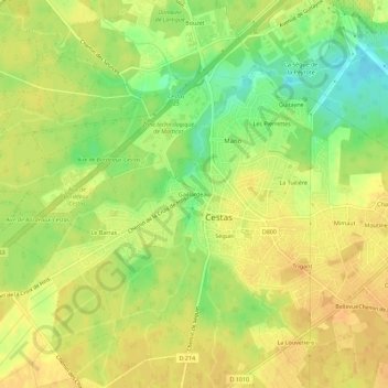 Mappa topografica Gaillardeau, altitudine, rilievo