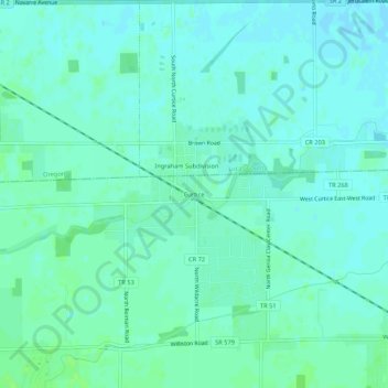 Mappa topografica Curtice, altitudine, rilievo