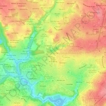Mappa topografica Le Petit Spernot, altitudine, rilievo