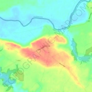 Mappa topografica Salto Chico, altitudine, rilievo