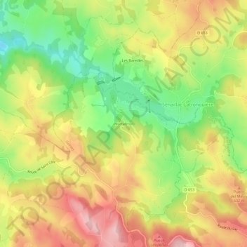 Mappa topografica Martabriol, altitudine, rilievo