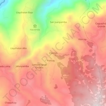 Mappa topografica Chichin, altitudine, rilievo