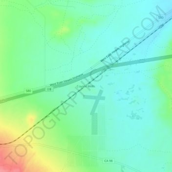 Mappa topografica Coyote Wells, altitudine, rilievo