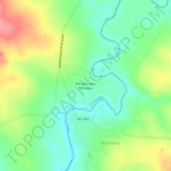 Mappa topografica Recanto dos Pintados, altitudine, rilievo