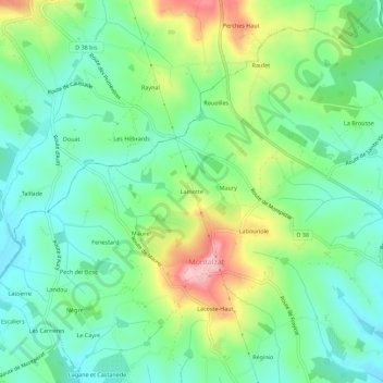 Mappa topografica Lamotte, altitudine, rilievo