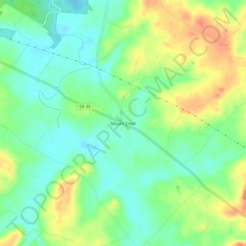 Mappa topografica Mount Crest, altitudine, rilievo