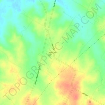 Mappa topografica Rockne, altitudine, rilievo