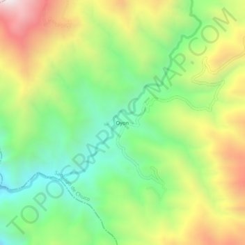 Mappa topografica Oyon, altitudine, rilievo