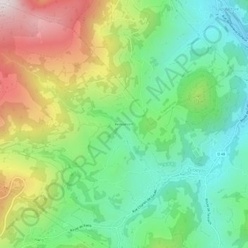 Mappa topografica Remomont, altitudine, rilievo