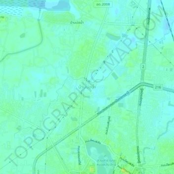 Mappa topografica Ban Bo Nam, altitudine, rilievo