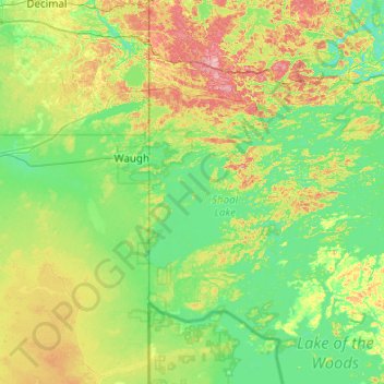 Mappa topografica Cameron Island, altitudine, rilievo