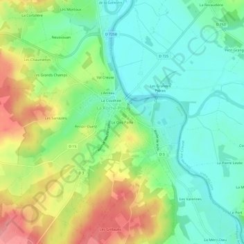 Mappa topografica Le Clos Paille, altitudine, rilievo