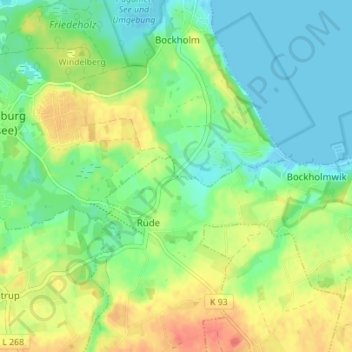 Mappa topografica Iskiersand, altitudine, rilievo