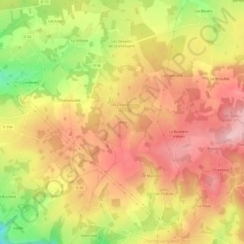 Mappa topografica Lasvy, altitudine, rilievo