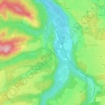 Mappa topografica Gotzing, altitudine, rilievo